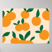 Modern Stylish Citrus Fruit Oranges Pattern ポスター (正面)