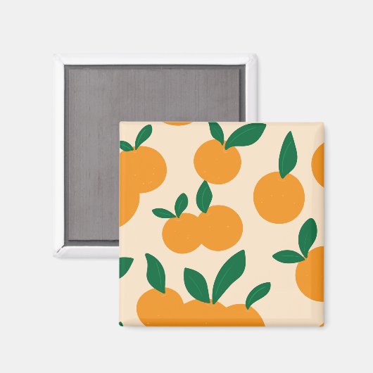 Modern Stylish Citrus Fruit Oranges Pattern マグネット (正面/裏面)