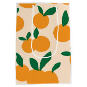 Modern Stylish Citrus Fruit Oranges Pattern ミディアムペーパーバッグ (裏面)