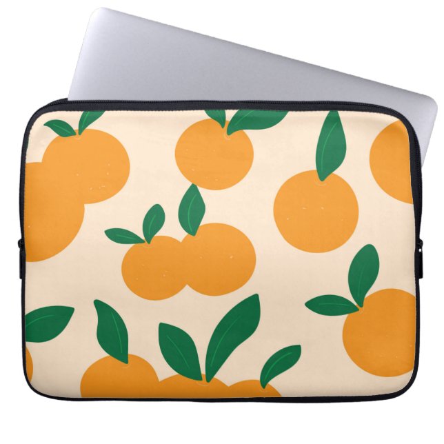 Modern Stylish Citrus Fruit Oranges Pattern ラップトップスリーブ (正面)