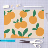 Modern Stylish Citrus Fruit Oranges Pattern 薄葉紙 (クラフト)