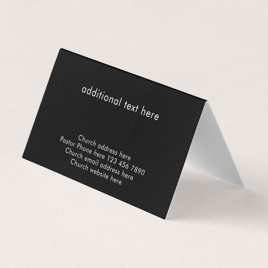 Modern Stylish Custom Text Christian Church Pastor 名刺 (裏面)