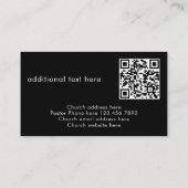 Modern Stylish Custom Text QR Code Church Pastor 名刺 (裏面)