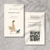Modern Stylish Dog Walker Pet Sitter QR code 名刺