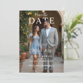 Modern Stylish Editorial MR & MRS Photo Wedding セーブザデート (スタンド正面)