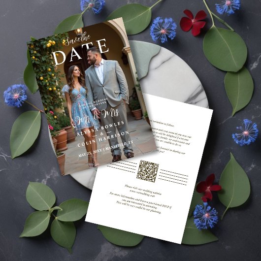 Modern Stylish Editorial MR & MRS Photo Wedding セーブザデート