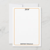 Modern Stylish Geometric Lines Monogram Stationery ノートカード (正面)