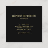 Modern stylish gold and black professional スクエア名刺 (裏面)