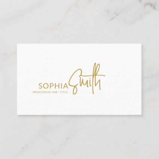 Modern Stylish Golden Brown Handwritten Script 名刺 (正面)