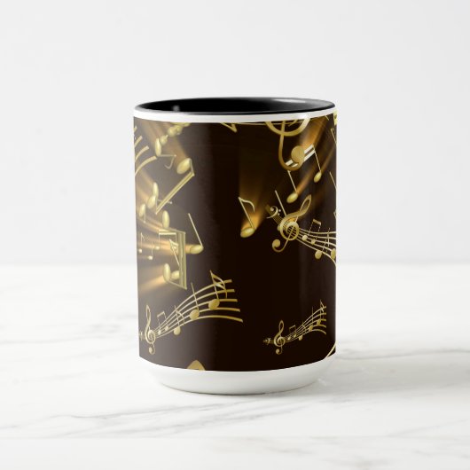 Modern Stylish Golden Notes マグカップ (中央)