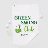 Modern Stylish Golfer Monogram & Name Personalized ゴルフタオル (インサイチュ)