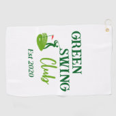 Modern Stylish Golfer Monogram & Name Personalized ゴルフタオル (横)