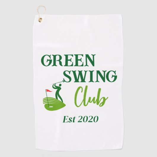 Modern Stylish Golfer Monogram & Name Personalized ゴルフタオル (正面)