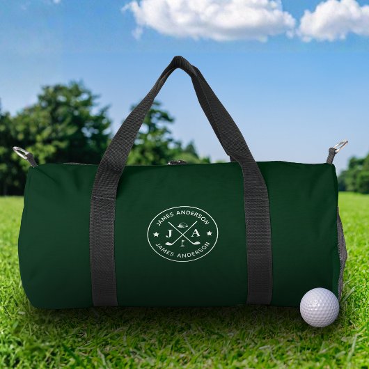Modern Stylish Golfer Monogram & Name Personalized ダッフルバッグ