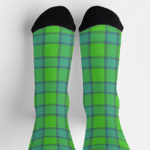 Modern stylish green &blue Plaid taran ソックス (上部)