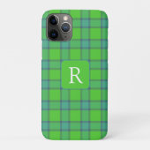 Modern stylish green &blue Plaid tartan monogram Case-Mate iPhoneケース (裏)
