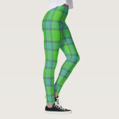 Modern stylish green &blue Plaid tartan pattern レギンス (右)