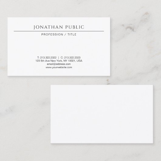 Modern Stylish Minimal Professional Template Cute 名刺 (正面/裏面)