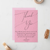 modern stylish minimalist pink thank you birthday ノートカード (正面/裏面インサイチュ)