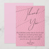 modern stylish minimalist pink thank you birthday ノートカード (正面/裏面)