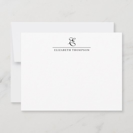 Modern Stylish Monogram Name ノートカード (正面)