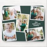 Modern stylish multi photo family home decor green マウスパッド<br><div class="desc">Modern stylish multi photo family home decor. The green color can be changed.</div>