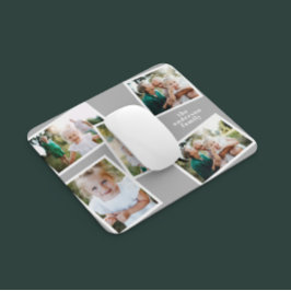 Modern stylish multi photo family home decor grey マウスパッド
