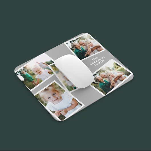 Modern stylish multi photo family home decor grey マウスパッド