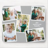 Modern stylish multi photo family home decor grey マウスパッド (正面)