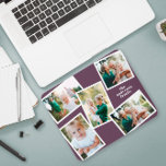 Modern stylish multi photo family purple マウスパッド<br><div class="desc">Modern stylish multi photo family home decor. The purple elegant color can be changed.</div>