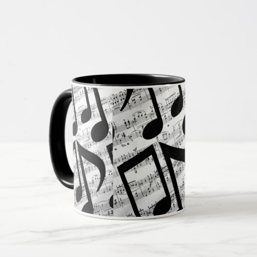  Modern Stylish Musical Notes マグカップ (正面左)