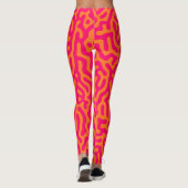 Modern stylish orange fuchsia Leggings レギンス (裏面)