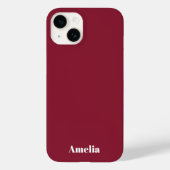 modern stylish red white script Personalized Name  Case-Mate iPhoneケース (裏面)