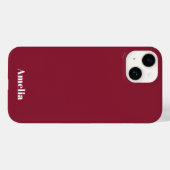 modern stylish red white script Personalized Name  Case-Mate iPhoneケース (裏面 (横))