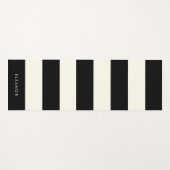 Modern Stylish Simple Ivory and Black Custom Name ヨガマット (正面(横))