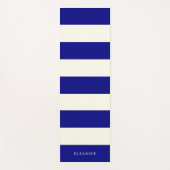 Modern Stylish Simple Ivory and Navy Custom Name ヨガマット (正面)