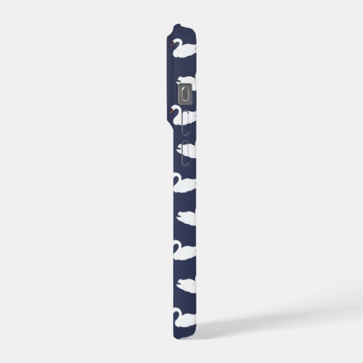 Modern Stylish Trendy Blue Swan Pattern Phone Case iPhoneケース (左側面)