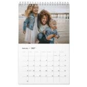 Modern Stylish Trendy Script Family Photo Monthly  カレンダー (1月 2027)