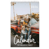 Modern Stylish Trendy Script Family Photo Monthly  カレンダー (カバー)