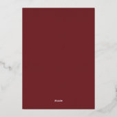 Modern Stylish Typography Minimal Red Christmas 箔シーズンカード (裏面)