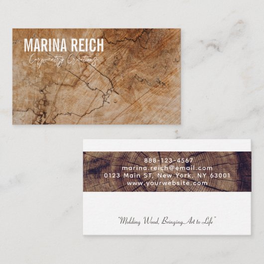 modern stylish woodworkers Business Card 名刺 (正面/裏面)