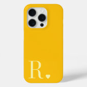 modern stylish yellow monogram initial  Case-Mate iPhoneケース (裏面)