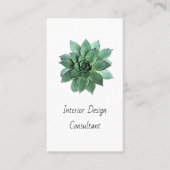 Modern Succulent Boho Botanical QR code 名刺 (正面)