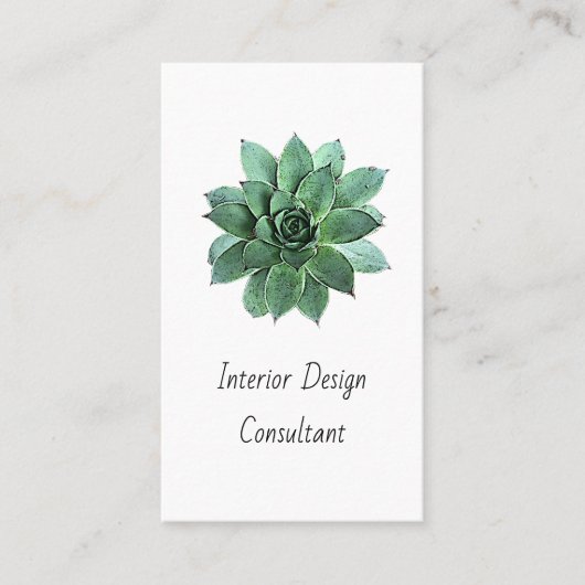 Modern Succulent Boho Botanical QR code  名刺 (正面)