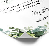 Modern succulent eucalyptus open bar sign ポスター (角)