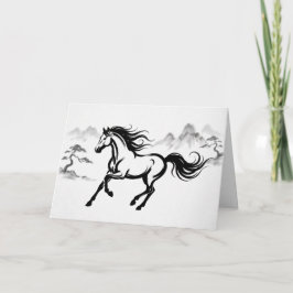 Modern Sumi-E Ink | Year of the Horse Chinese シーズンカード