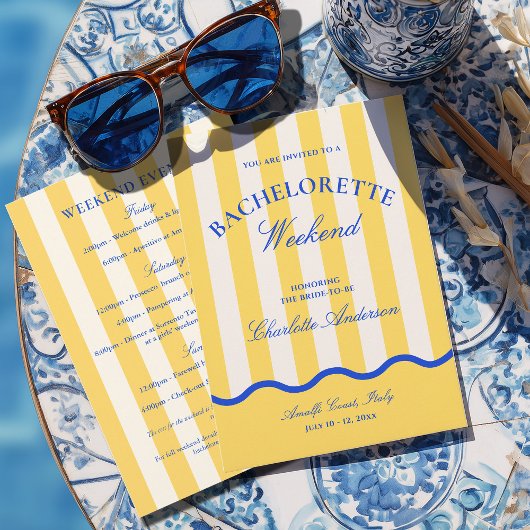 Modern Summer Bachelorette Weekend 招待状