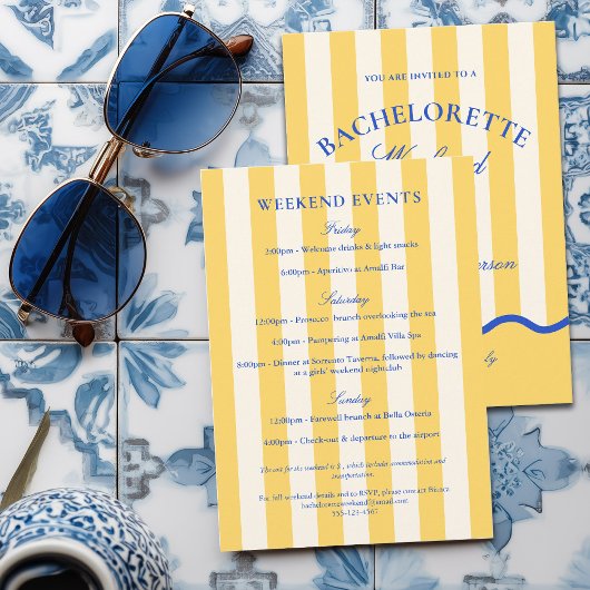 Modern Summer Bachelorette Weekend 招待状