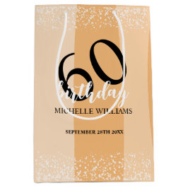 Modern Summer Birthday Party In Pink ミディアムペーパーバッグ