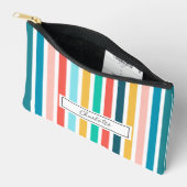 Modern Summer Colorful Vertical  Stripes  Custom  アクセサリーポーチ (見開き)